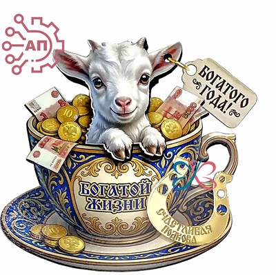 Магнит II с фурнитурой Денежный талисман Коза "Богатой жизни" 35359 35359