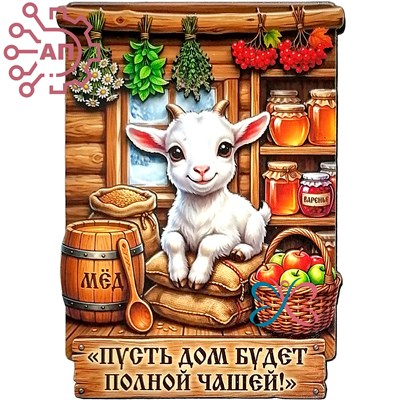 Магнит I Белый козленок "Пусть дом будет полной чашей" 35382 35382