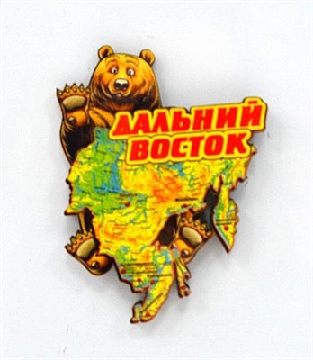 Магнит II Медведь с картой Дальний Восток FS007212 - фото 46223