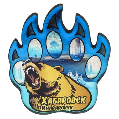 Магнит со смолой Лапа медведя Хабаровск 28901 - фото 73278