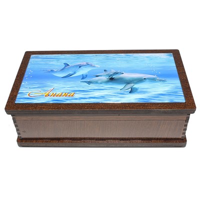 Купюрница со смолой Дельфины вид 2 с символикой Анапы - фото 80569