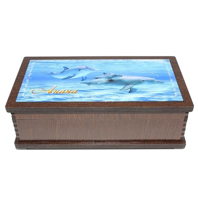 Купюрница со смолой Дельфины вид 4 с символикой Анапы - фото 80594