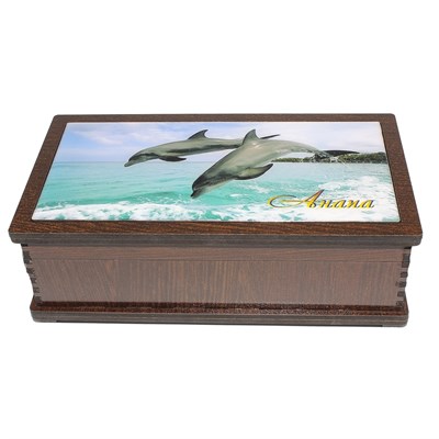 Купюрница со смолой Дельфины вид 5 с символикой Анапы - фото 80609
