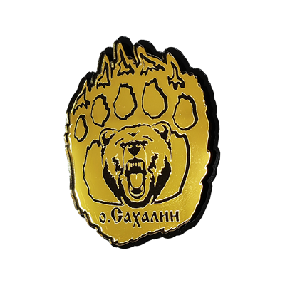 Значок зеркальный медведь лапа Сахалин 31209 - фото 84873