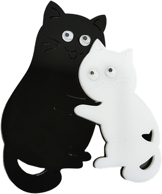 Магнит черно-белый коты сердце 31448 - фото 86290