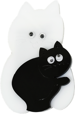 Магнит черно-белый два кота 31449 - фото 86326