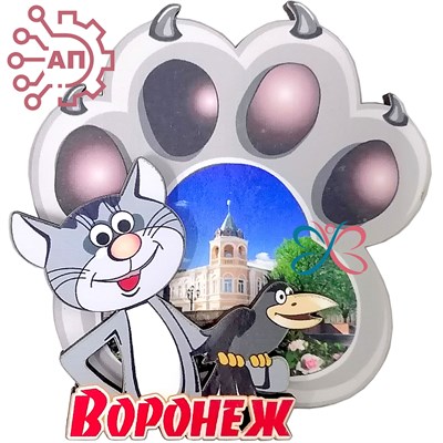 Магнит Лапа с котом и вороной Воронеж 30446 - фото 88893