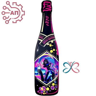 Магнит со смолой Бутылка шампанское вид 6 Абрау-Дюрсо 32315 - фото 90344