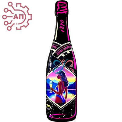 Магнит со смолой Бутылка шампанское вид 10 Абрау-Дюрсо 32401 - фото 90702