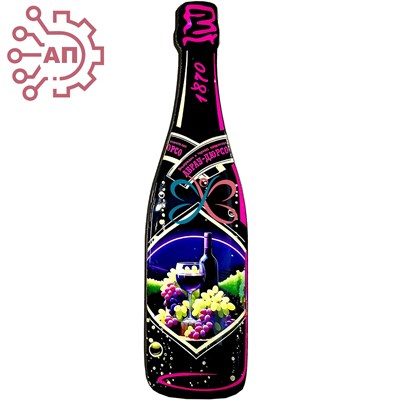 Магнит со смолой Бутылка шампанское вид 15 Абрау-Дюрсо 32407 - фото 90716