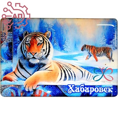 Магнит со смолой серии "Калейдоскоп" Тигры 2 Хабаровск 33915 33915 - фото 94889