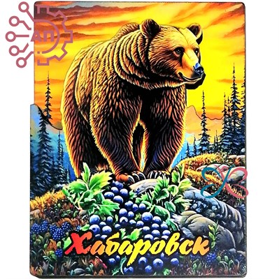 Магнит II серия "Животные России" Медведь 5 Хабаровск 34025 34025 - фото 95631