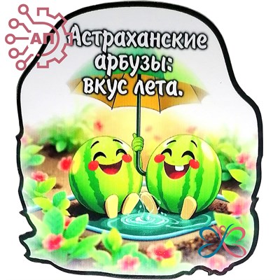 Магнит I Стикер Арбуз "Вкус лета" Астрахань 34102 34102 - фото 95839