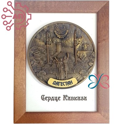 Панно из гипса в рамке Танцующая пара и мечеть Дагестан 34194 34194 - фото 96157