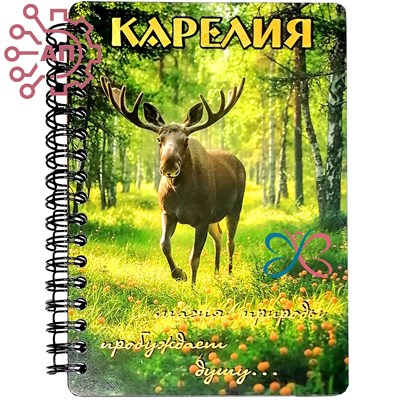 Блокнот А6 цветной Лось Карелия 34459 34459 - фото 96741