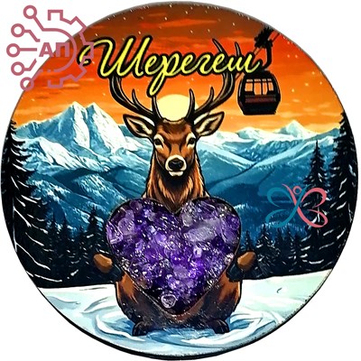 Магнит с аметистом цветной Олень Шерегеш 34730 34730