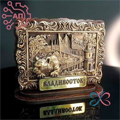 Статуэтка из гипса Тигр в рамке Владивосток 34769 34769