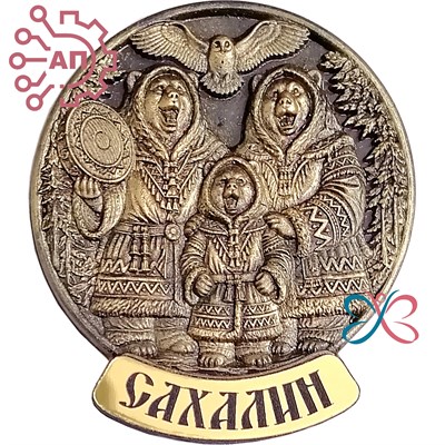 Магнит из гипса Семья медведей Сахалин 34919 34919