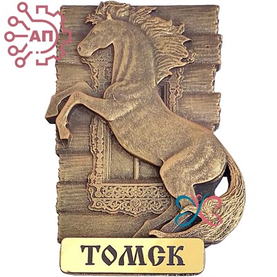 Магнит из гипса Лошадь с резным окном Томск 34925 34925