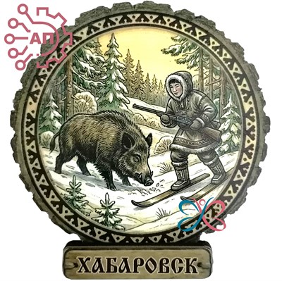 Магнит II серии "Этно" Охотник с кабаном Хабаровск 35101 35101