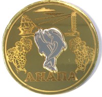 Магнит зеркальный комбинированный Монета с дельфинами Анапа FS000503