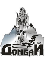 Магнит зеркальный "Девушка с лыжами" Домбай 2