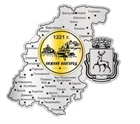 Магнит зеркальный комбинированный Карта Нижний Новгород