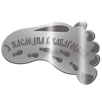 Магнит зеркальный "След -2 с гравировкой" г.Хабаровск