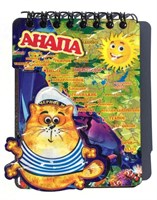 Блокнот формат А7Карта и кот г.Анапа