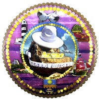 Тарелка-панно 4-хслойное цветное 20 см покрытие голограмма Достопримечательности Вашего города 2645