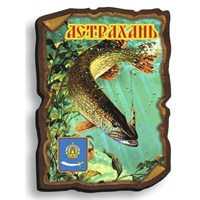 Магнит Свиток прямоугольный с символами Астрахани