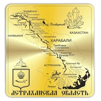 Магнит зеркальный Карта Астраханской области вид 1