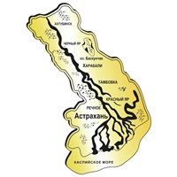 Магнит зеркальный Карта Астраханской области вид 3