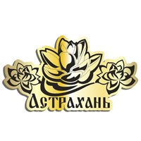 Магнит зеркальный Лотосы с символикой Астрахани