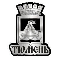 Магнит зеркальный на цветной подложке Герб с символикой Тюмени