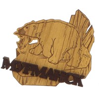Сувенирный магнит медведь на льдине вид 1 с символикой Вашего города