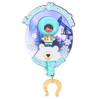 Сувенирный магнит Девочка с медведем вид 1 с символикой Вашего города и зеркальной фурнитурой