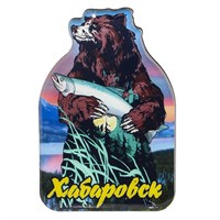 Магнит со смолой Медведь с рыбой Хабаровск 29783