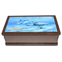 Купюрница со смолой Дельфины вид 2 с символикой Анапы