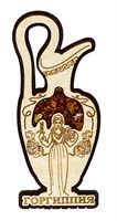 Магнитик с янтарем Горгиппия с символикой Вашего города №3
