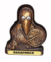 Сувенирный магнит на холодильник могущественный шаман Кутх с бубном Хабаровск артикул 30405