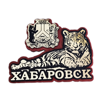 Магнит Тигр герб дерево зеркало Хабаровск 31238