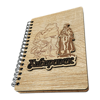 Блокнот деревянный с гравировкой карта Хабаровск 31307