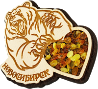 Магнитик янтарь сердце медведь рычит Новосибирск 31370
