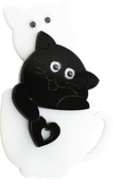 Магнит черно-белый коты в чашке 31447
