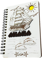 Блокнот с гравировкой белый корабль Анапа 31498