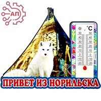 Магнит Песец с термометром Норильск 28838