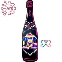 Магнит со смолой Бутылка шампанское вид 2 Абрау-Дюрсо 32311