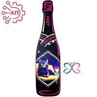 Магнит со смолой Бутылка шампанское вид 4 Абрау-Дюрсо 32313