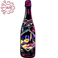Магнит со смолой Бутылка шампанское вид 12 Абрау-Дюрсо 32403